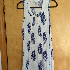 White and blue summer dress